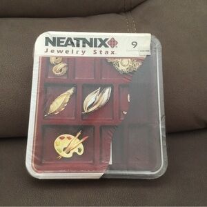 NEATNIX Jewelry Stax 9 Compartment Slots Organizer Burgundy Sealed NEW Stacking
